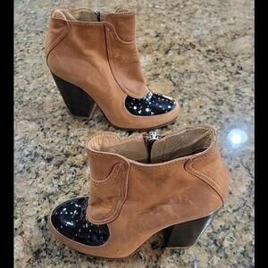 Dries Van Noten Ankle Boots Brown Leather Heeled Booties Womens Shoes 36 6 Italy